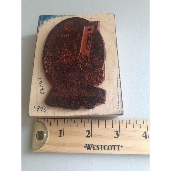 Francisco Rubber Stamp Gothic Lady with Candles Oval 1992 Vintage Wood Mounted - Picture 10 of 13